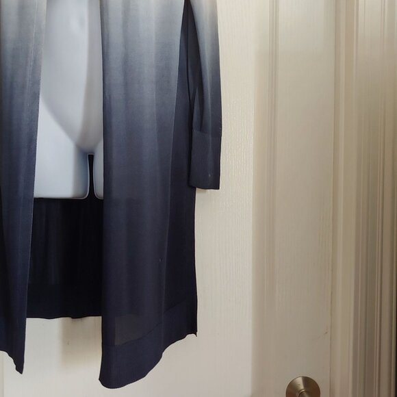 Lafayette 148 Ombré Open Duster Cardigan Chic Boho Gradient Transitional Sweater - Picture 5 of 12